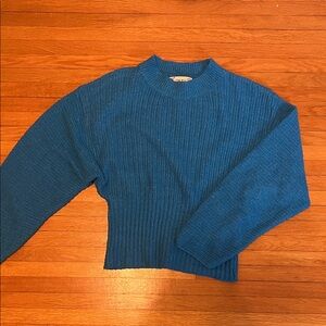 Blue Ribbed Sweater